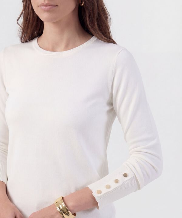 Saco De Punto Con Detalle De Botones En Pu&ntilde;o Mujer