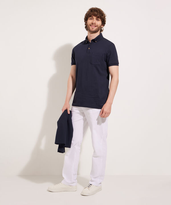 Polo Unicolor Button Down Manga Corta image number null