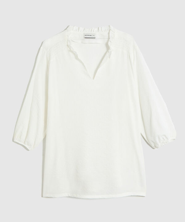 Blusa unicolor para mujer curvy image number null