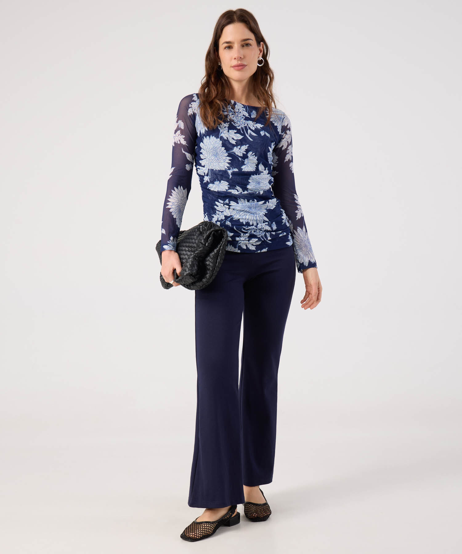 Camiseta Manga 3/4 Estampada, Cuello Redondo