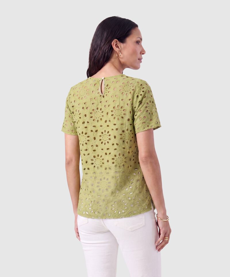 Blusa Con Perforaciones Detalladas Para Mujer