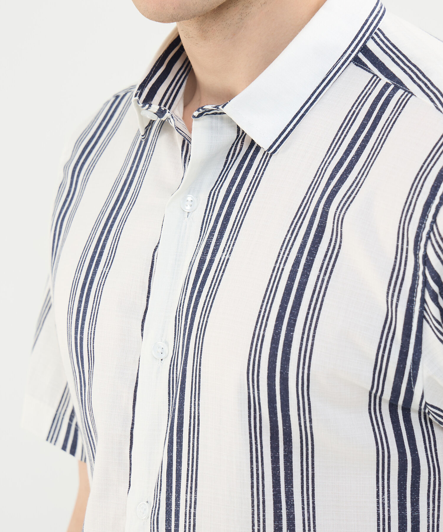 Camisa Estampada en Efecto Lino
