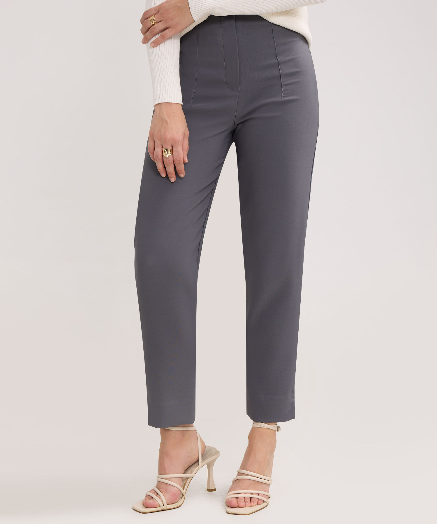 Pantalon Tiro Alto Unicolor