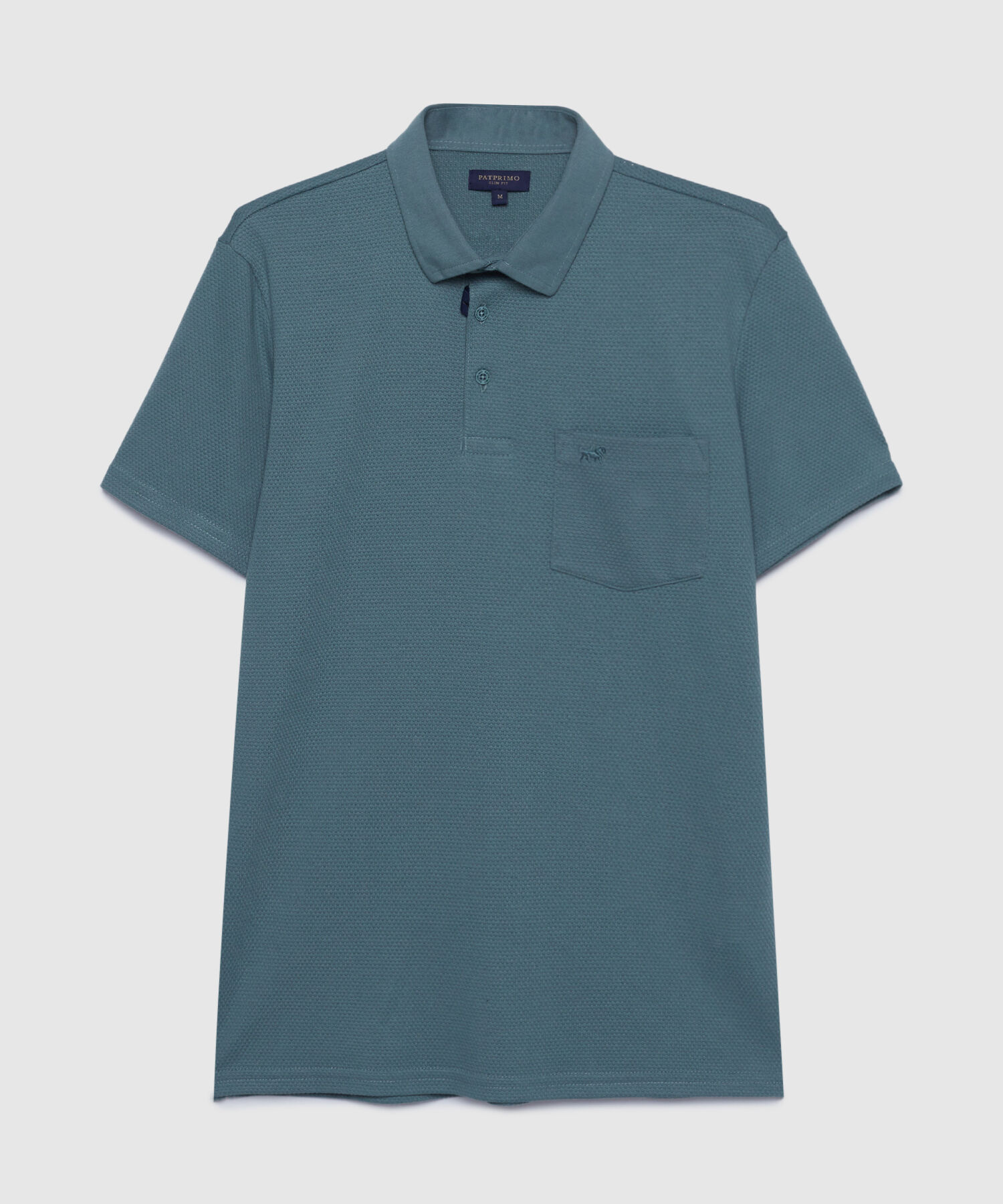 Polo Unicolor Textura, Cuello Duro Con Bolsillo, Silueta Slim Fit, Kairós