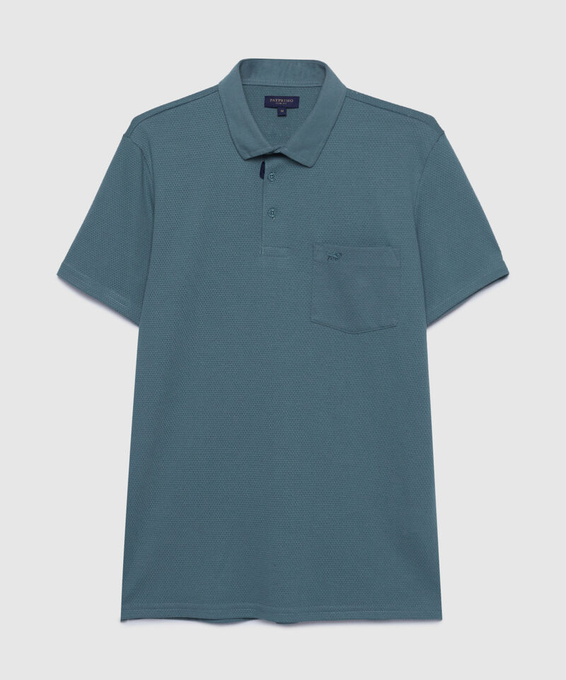 Polo Unicolor Textura, Cuello Duro Con Bolsillo, Silueta Slim Fit, Kairós