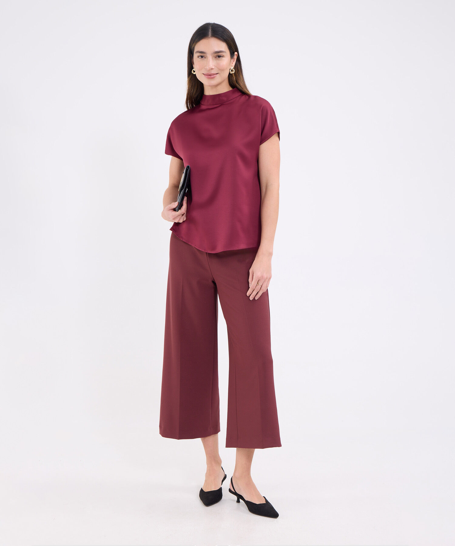 Blusa unicolor para mujer
