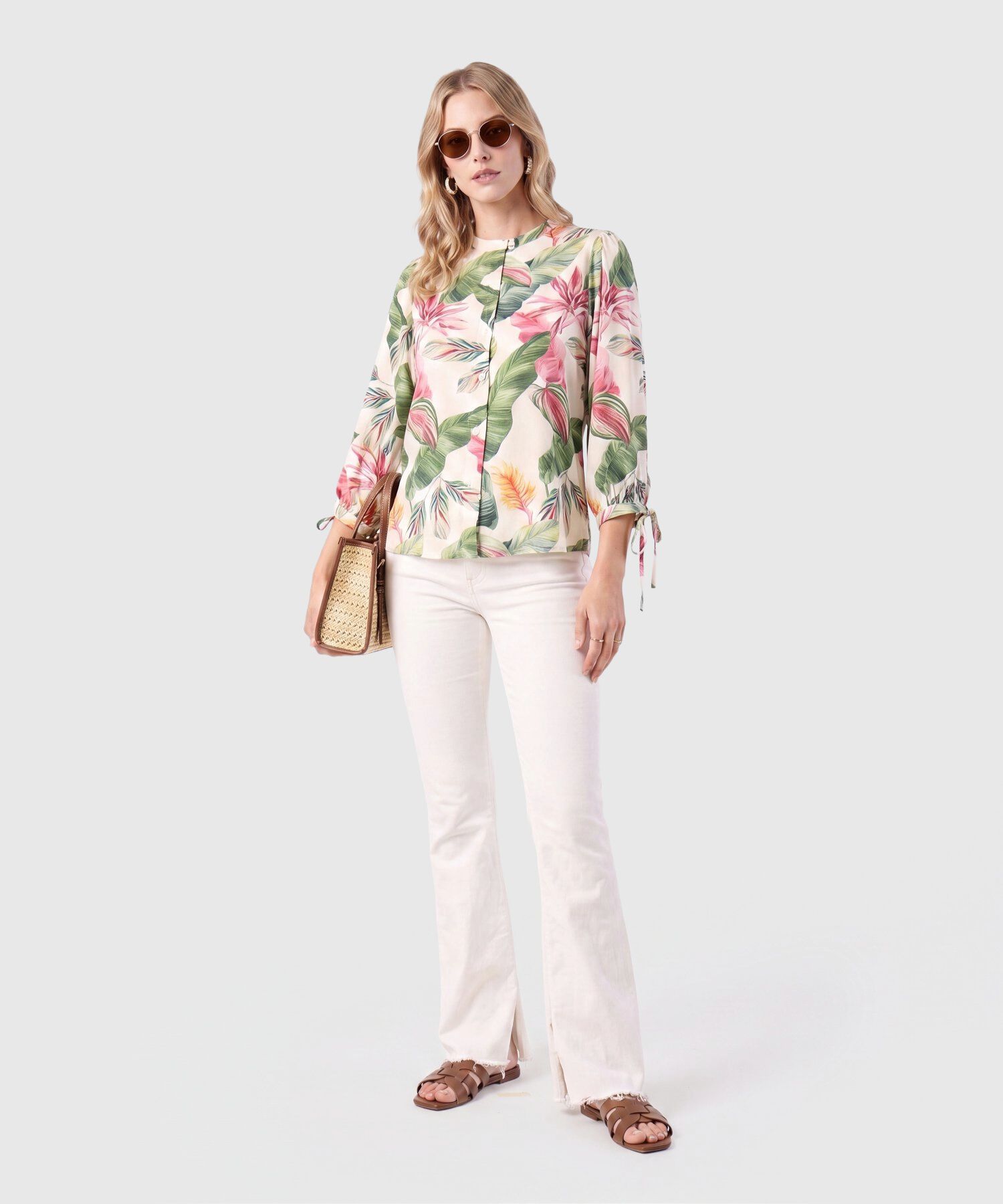 Blusa Con Mangas Ajustables Para Mujer
