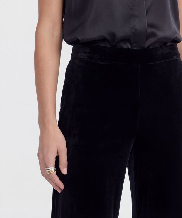 Pantalon Con Textura Unicolor 