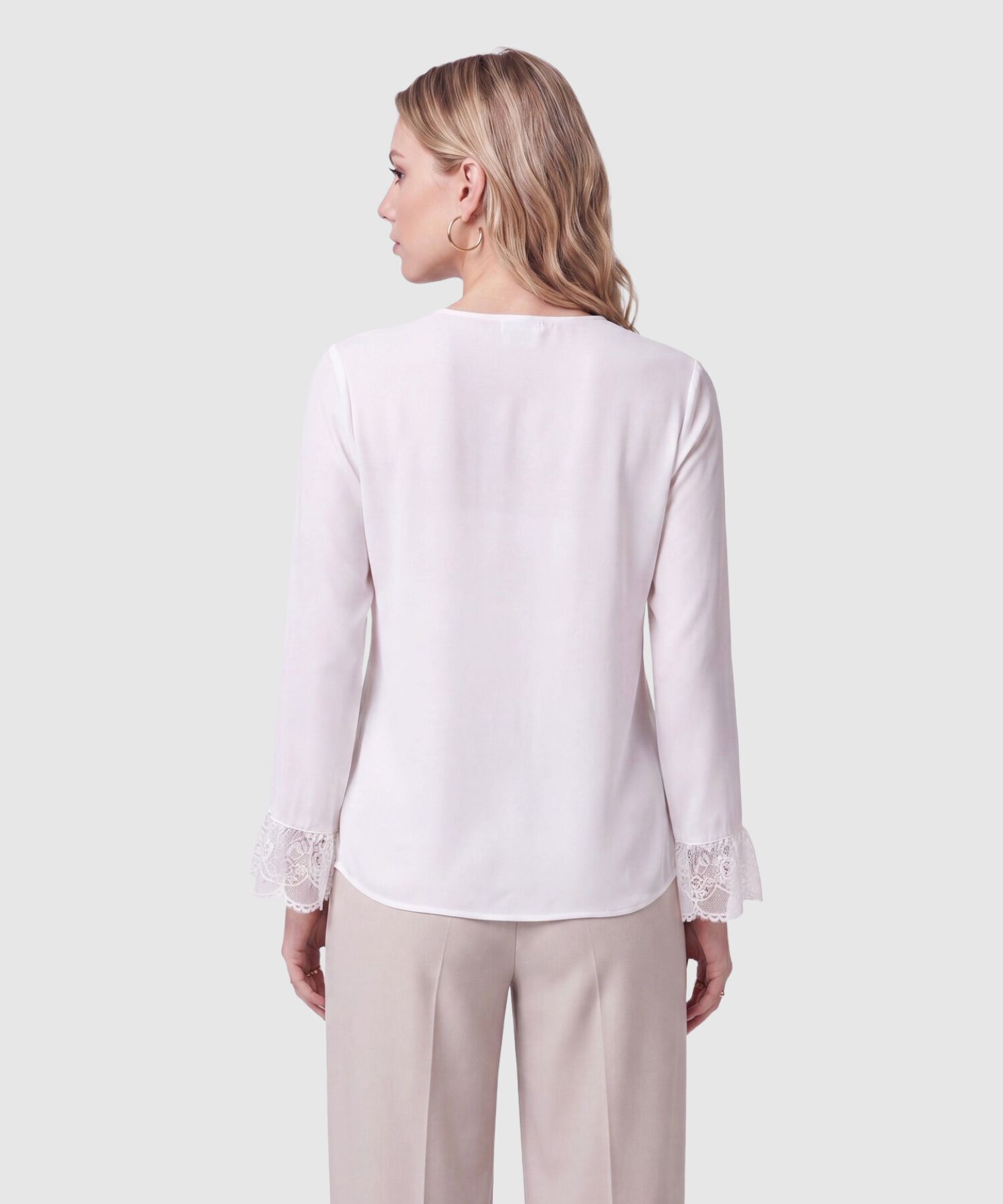 Blusa Con Detalles De Encaje Para Mujer