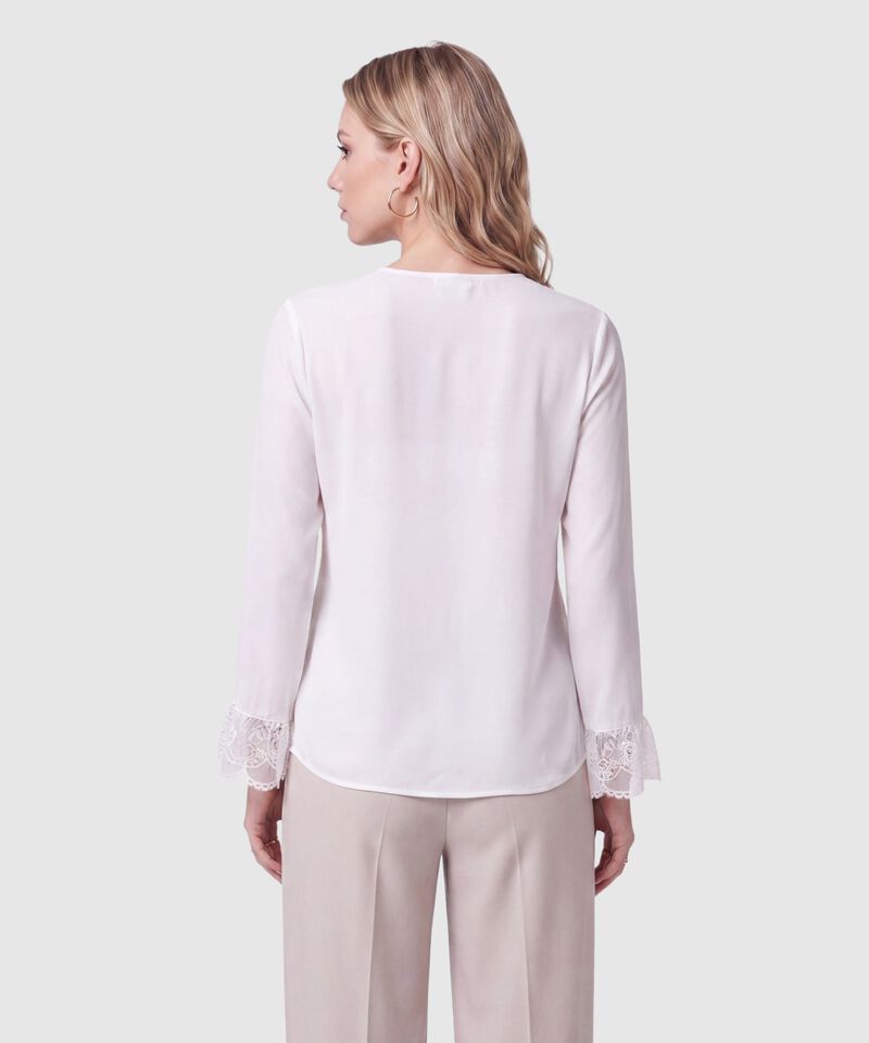 Blusa Con Detalles De Encaje Para Mujer
