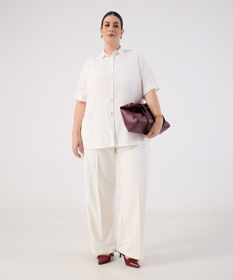 Blusa Manga Corta con Perilla para Mujer Curvy