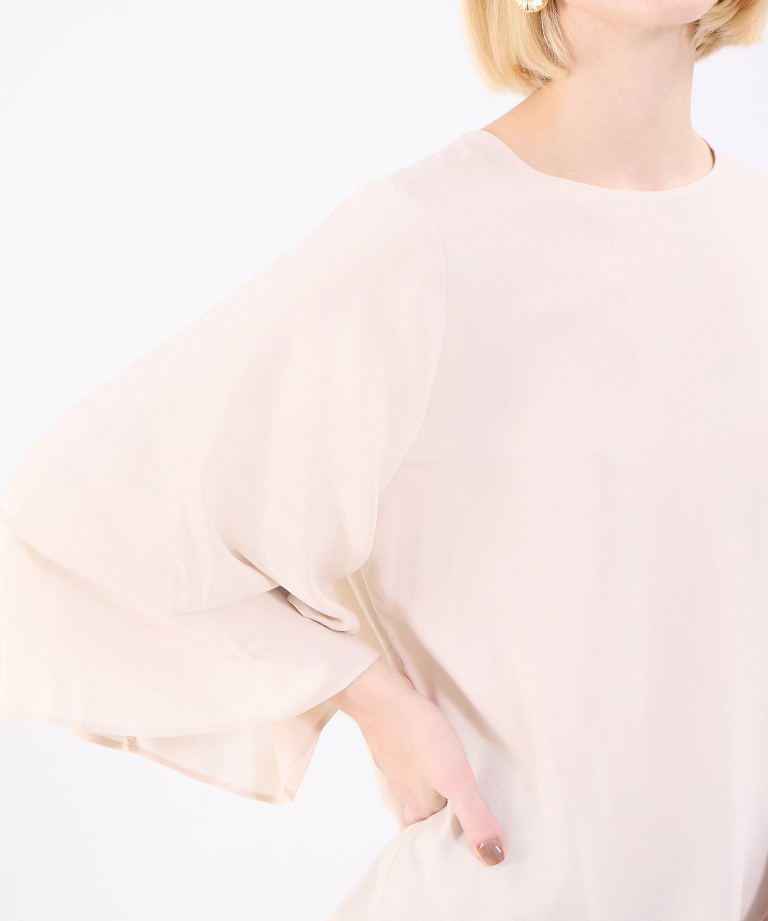 Blusa Manga 3/4 Con Capas Para Mujer