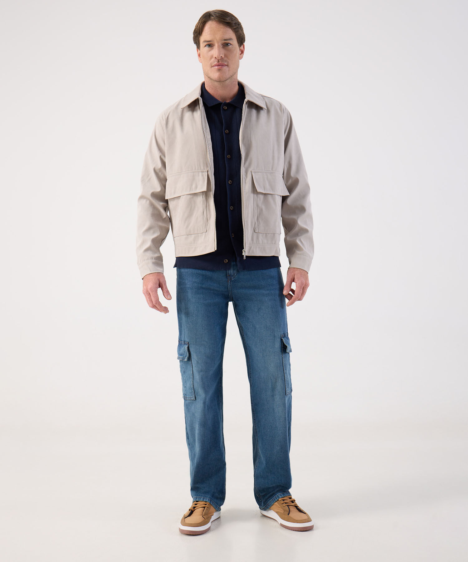 Jean Cargo de Estilo Funcional y Urbano Para Hombre