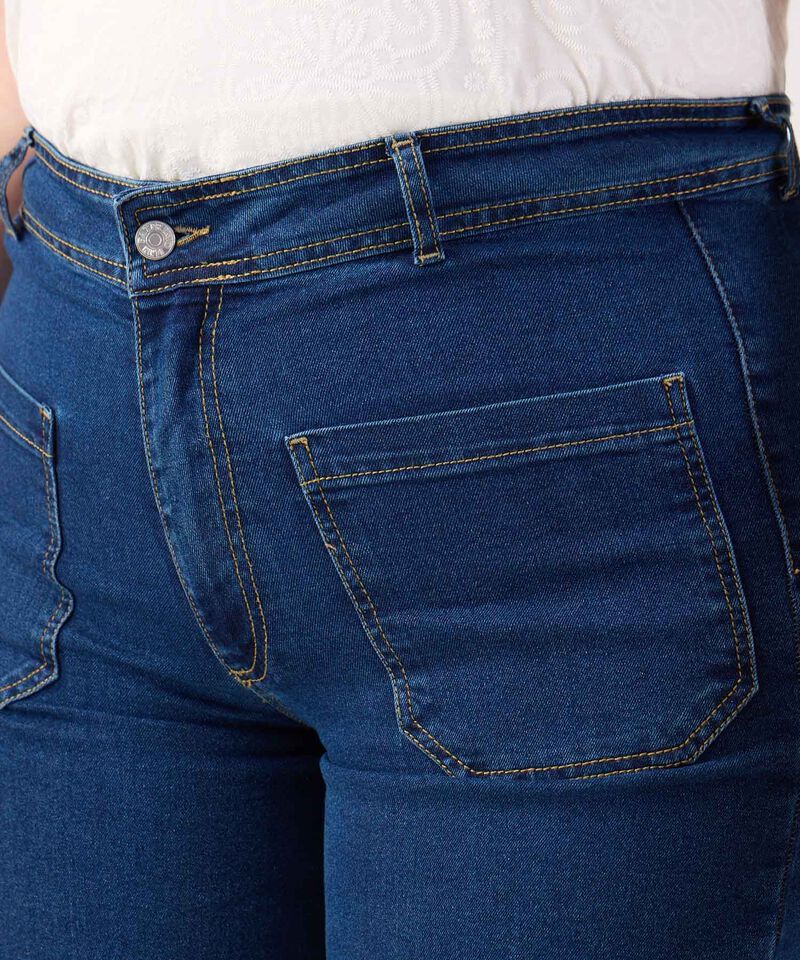 Jeans Culotte Con Bolsillos Frontales Para Mujer Curvy