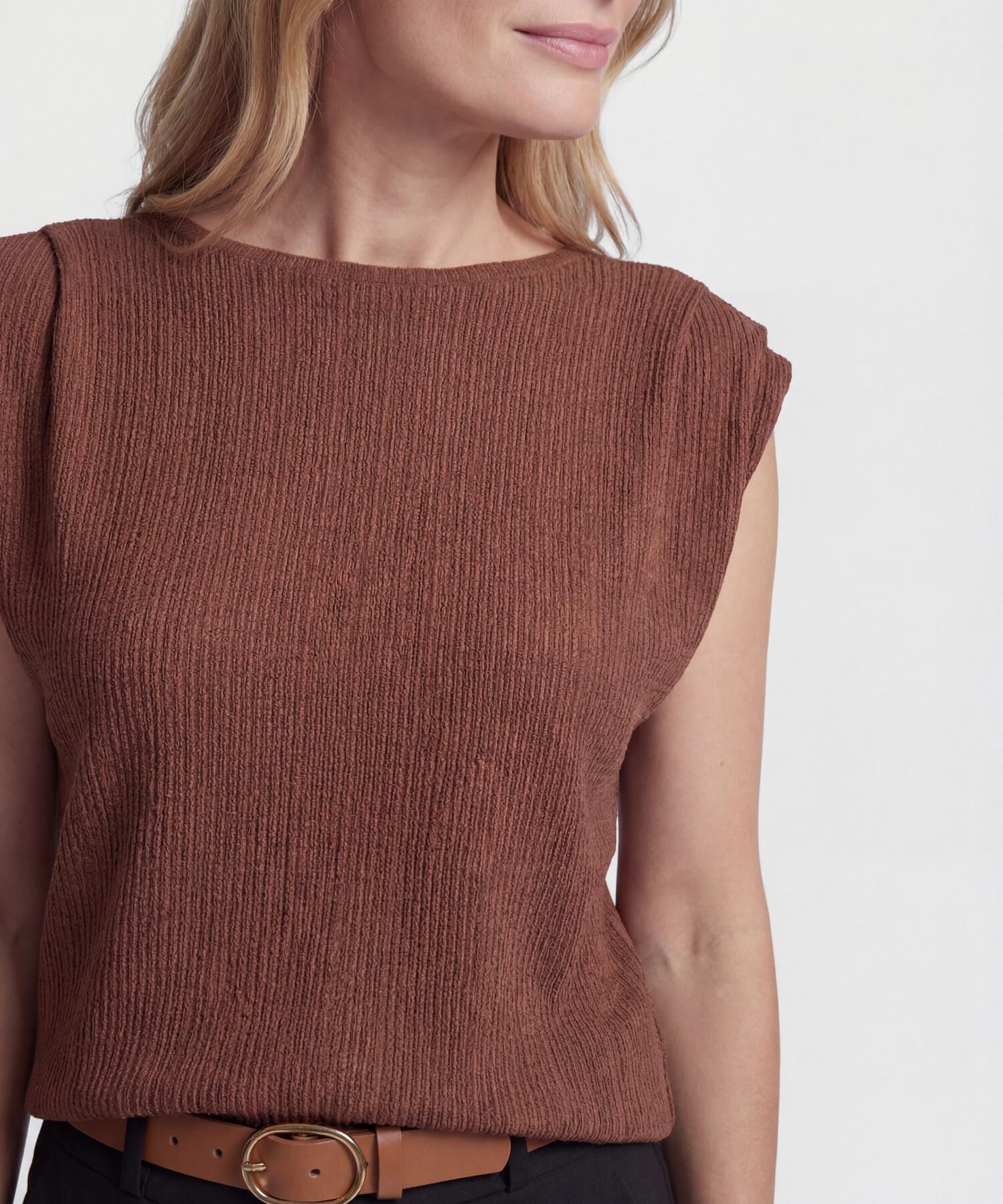 Camiseta con Hombros Drapeados para Mujer