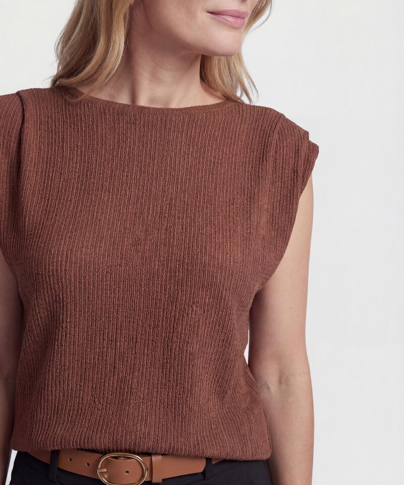 Camiseta con Hombros Drapeados para Mujer