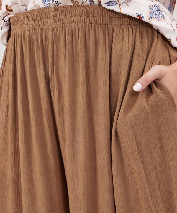 Pantalón Palazzo Amplio Con Elástico