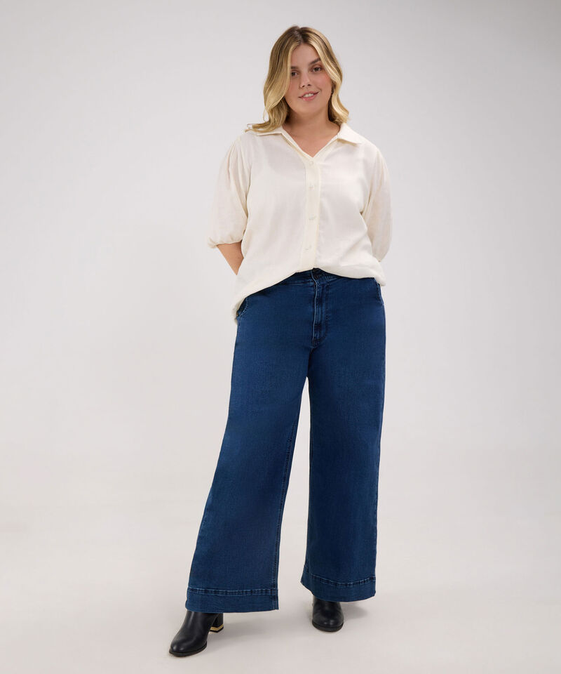 Jean Wide Leg Tono Azul Medio