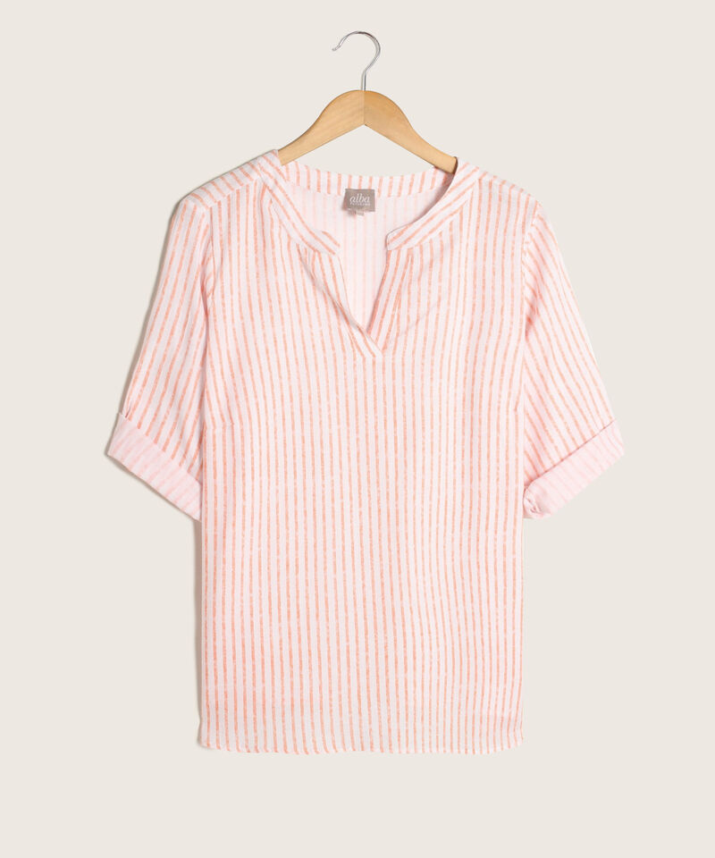 Blusa Estampada Cuello Neru Cuello En V Manga 3/4