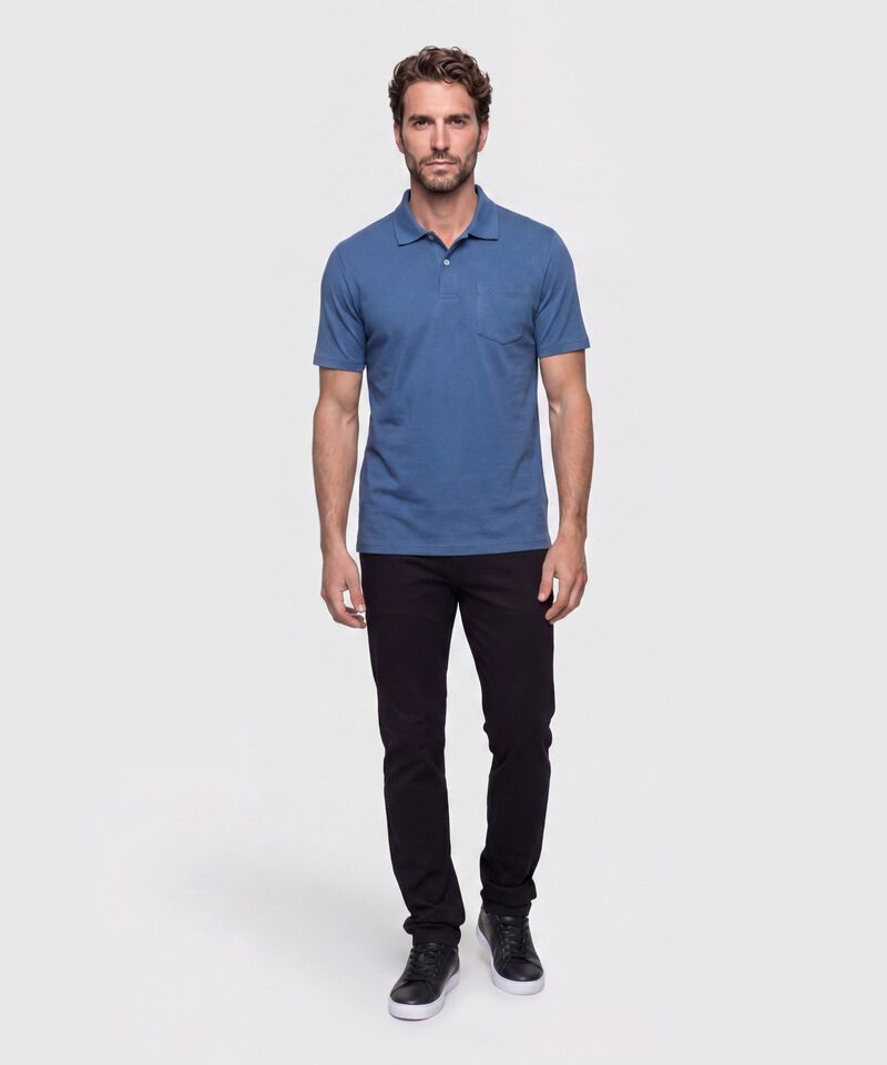 Polo Unicolor Con Bolsillo 