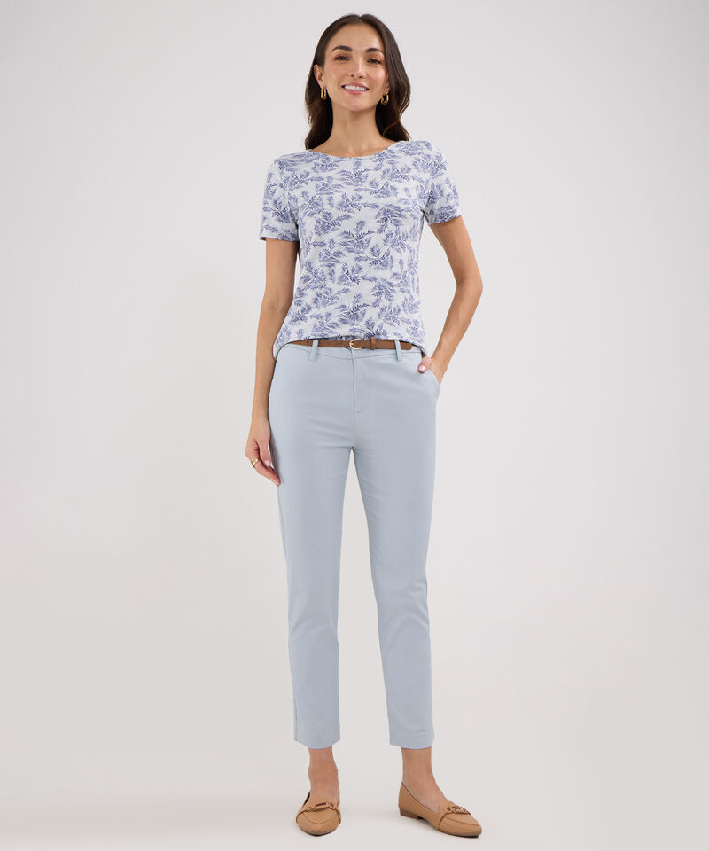 Pantalon Unicolor Chino Con Cinturon