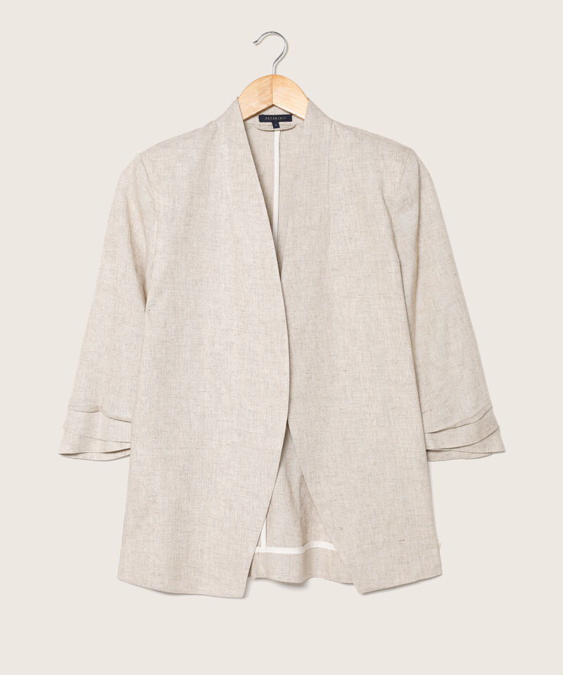 Blazer Manga 3/4 Unicolor En Lino