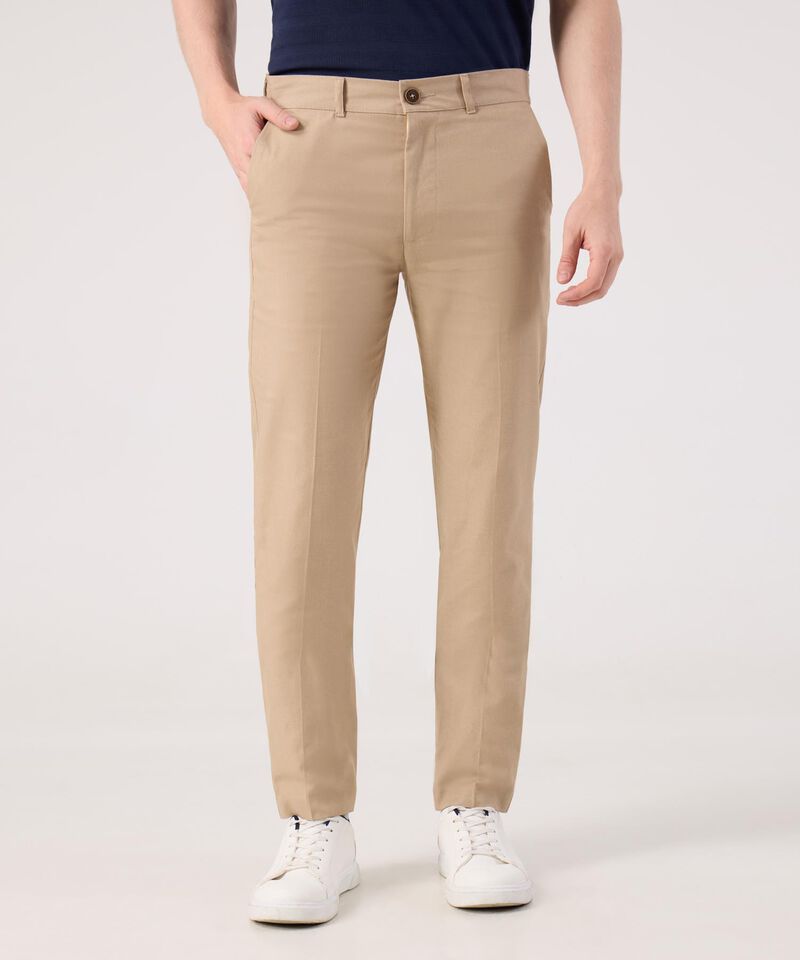 Pantalon Tipo Chino Unicolor 
