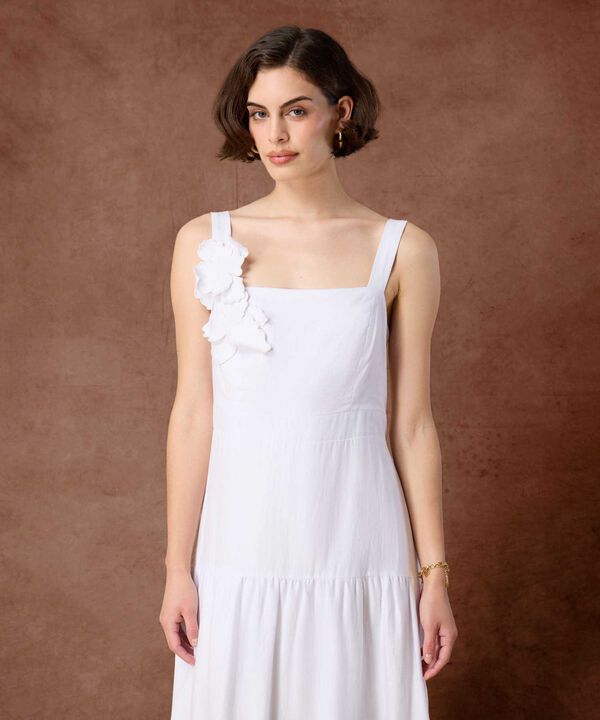 Vestido Maxi De Tirantes Mujer Detalle Floral image number null