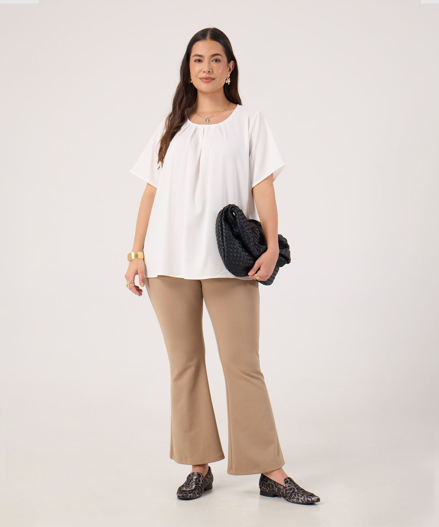 Blusa Unicolor Para Mujer Curvy