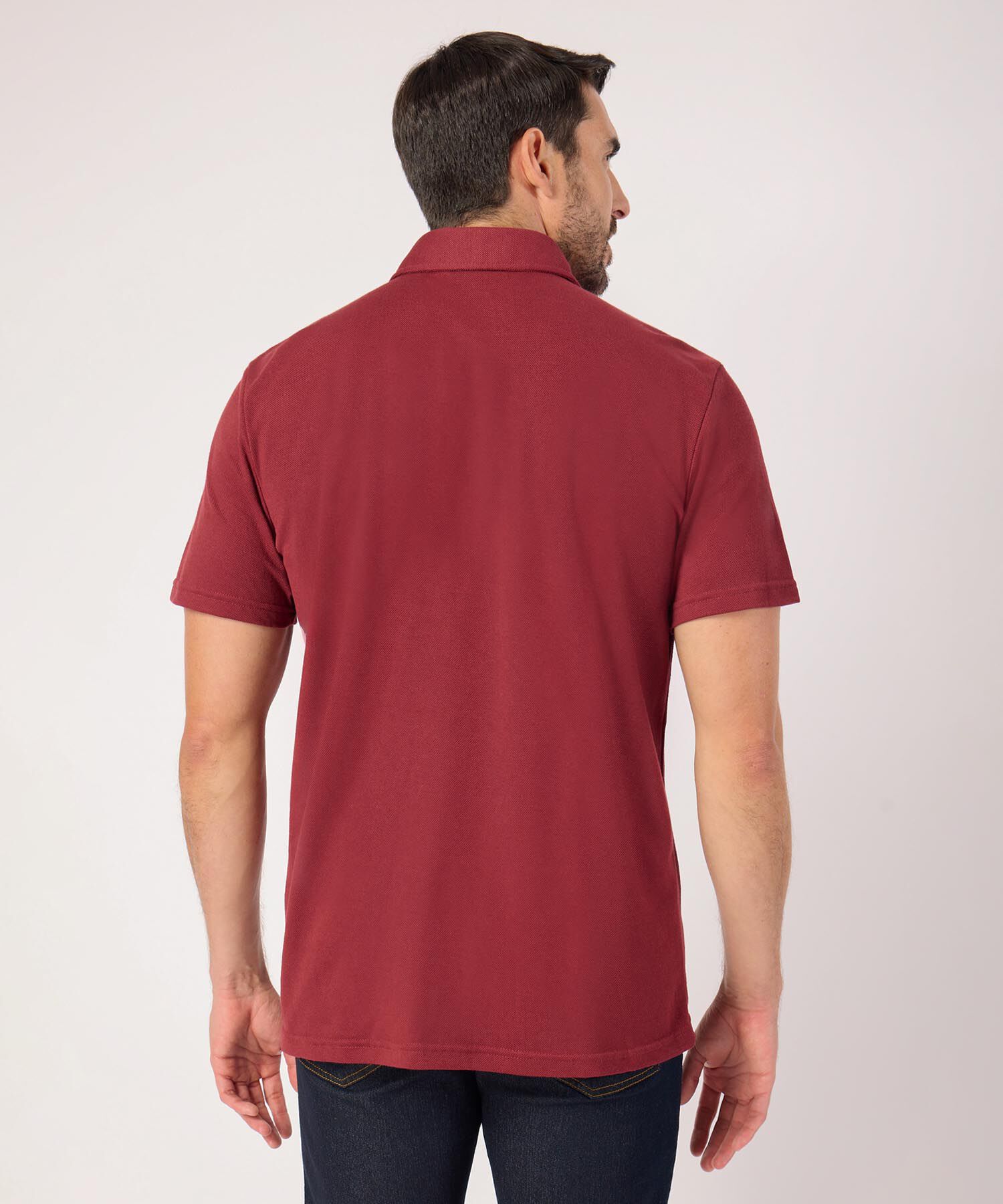 Polo Unicolor, Cuello Duro Con Bolsillo Y Silueta Regular Fit Naranja