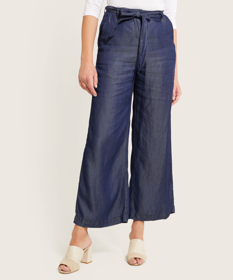 Pantal&oacute;n Wide Leg con Lazo Frontal para Mujer