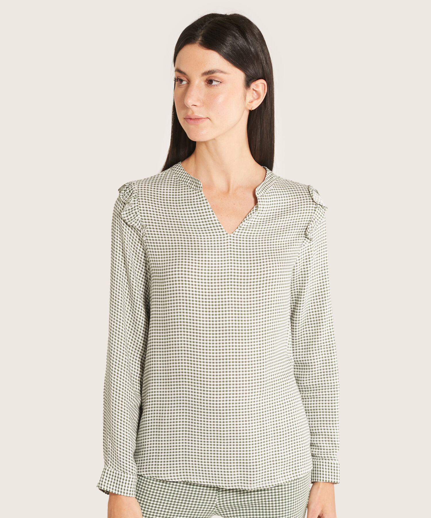 Blusa Estampada Cuadros