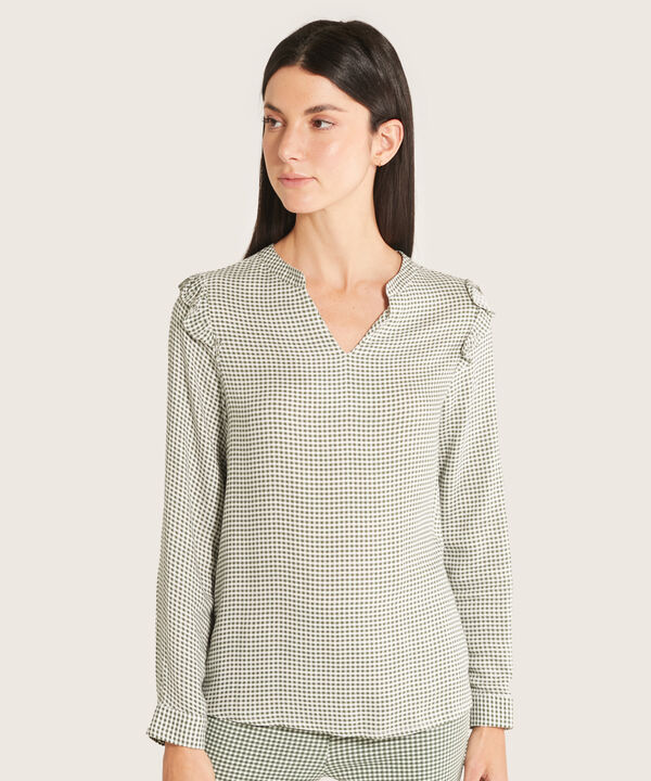 Blusa Estampada Cuadros