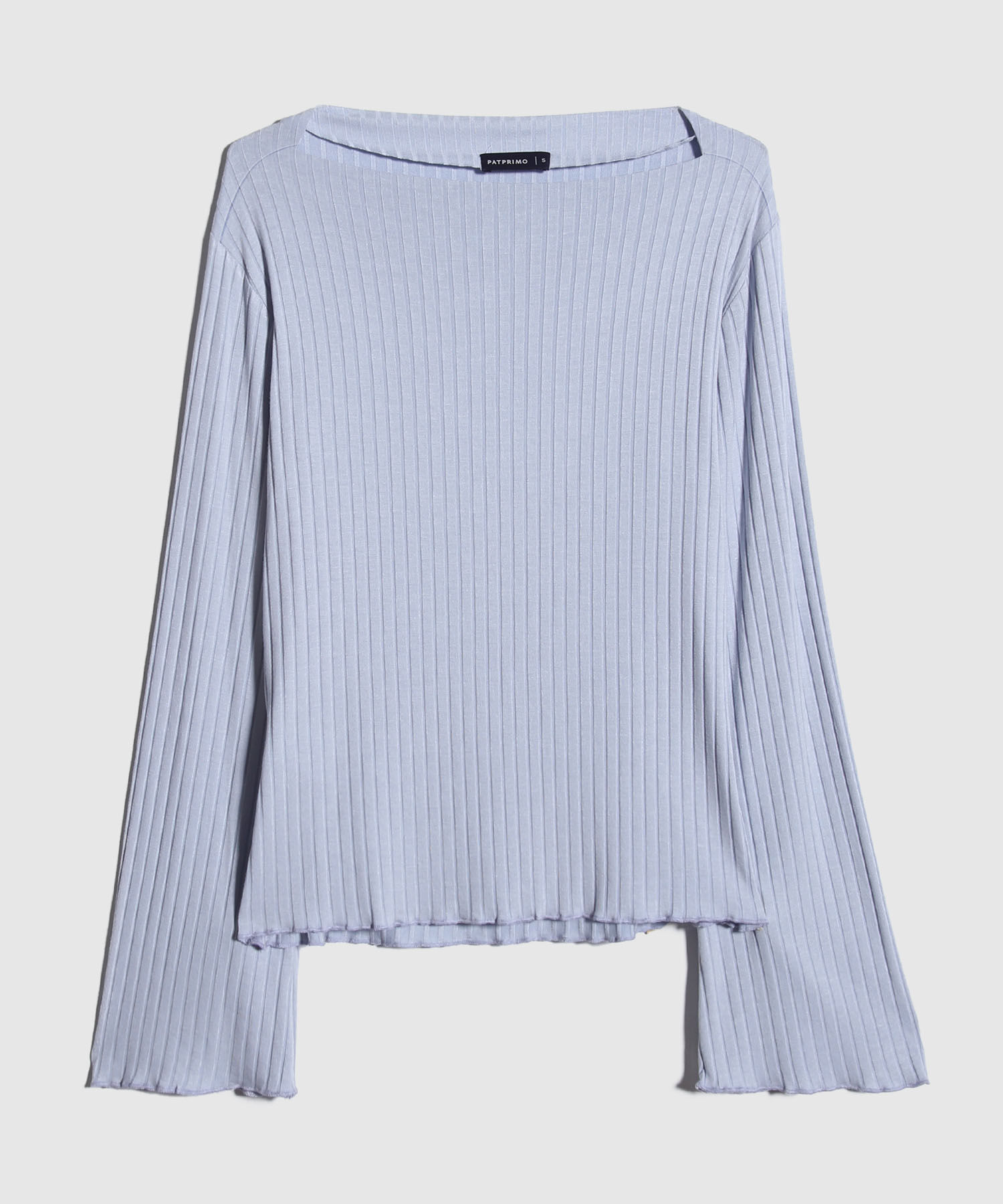 Camiseta Unicolor Textura, Manga Larga Acampanada