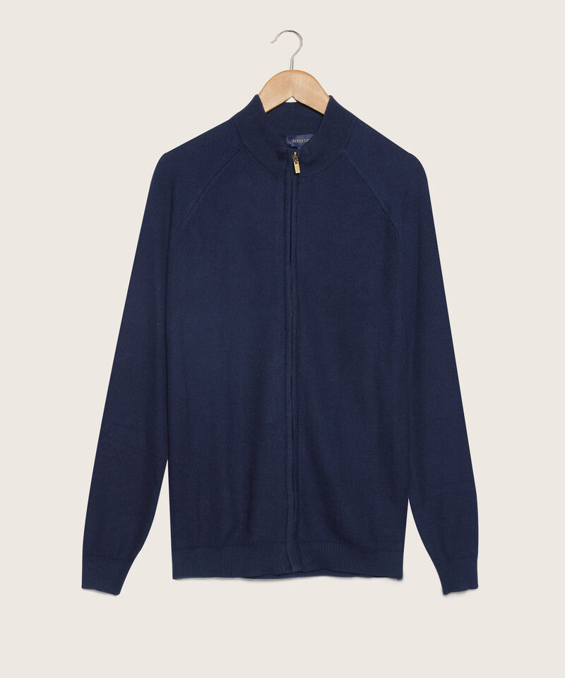 Saco Abierto Con Cremallera Tejido Con Textura