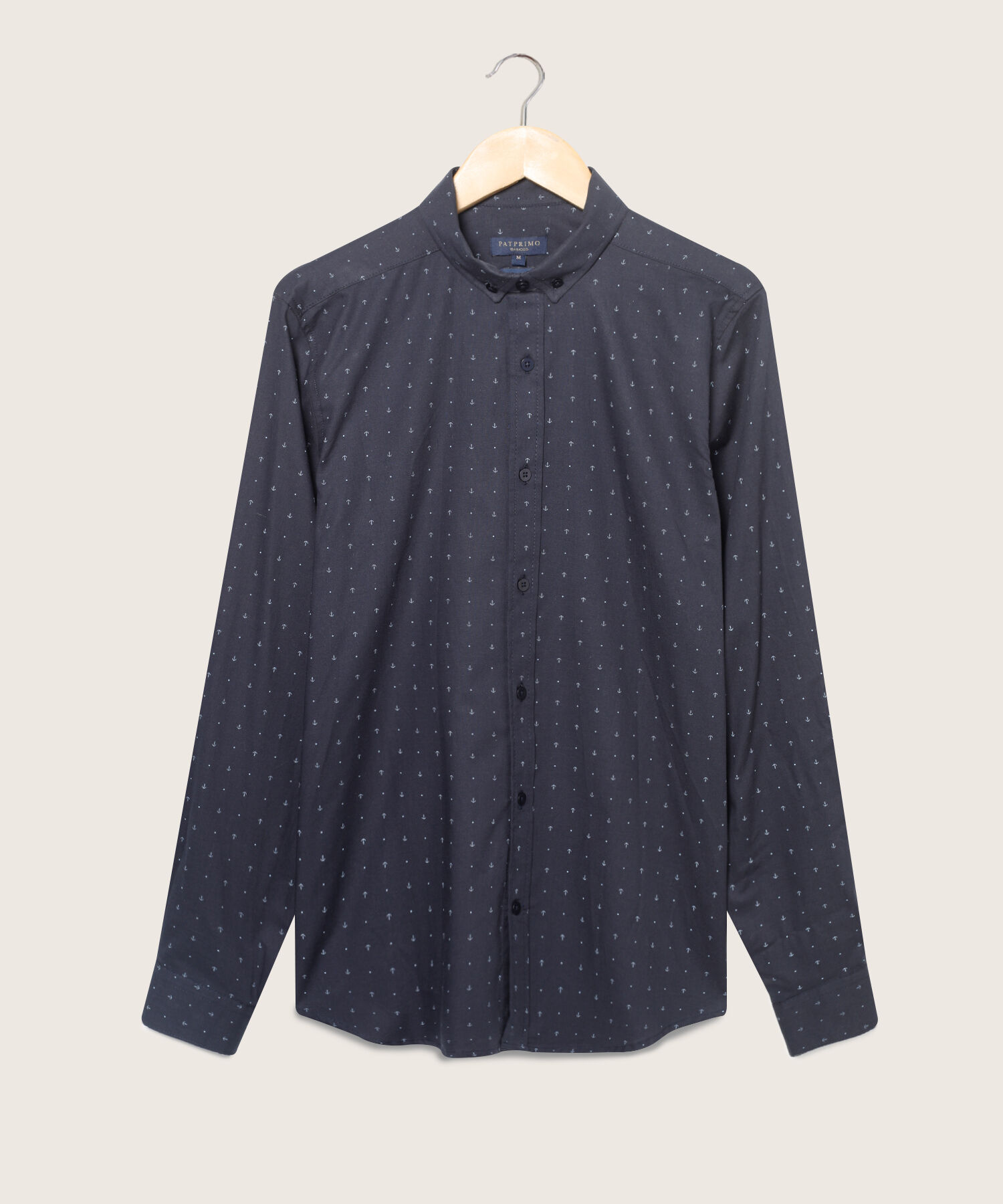 Camisa Manga Larga Estampada Cuello Camisero
