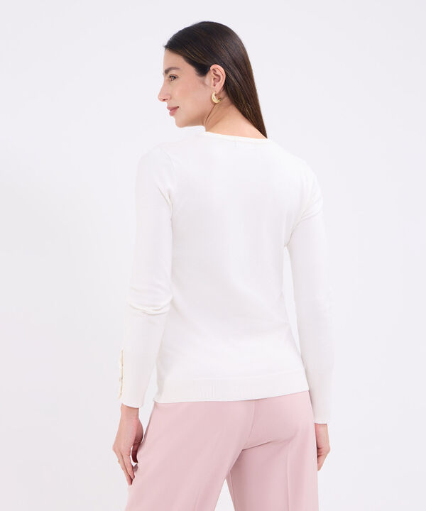 Saco unicolor  con botones en puño para mujer