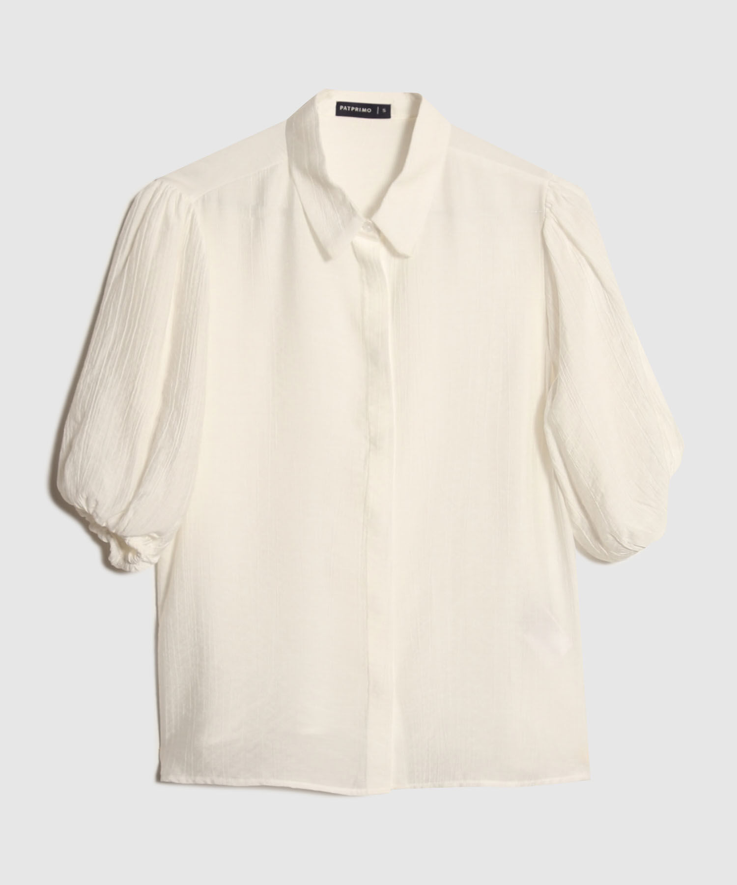 Camisa Unicolor Con Mangas Bombachas