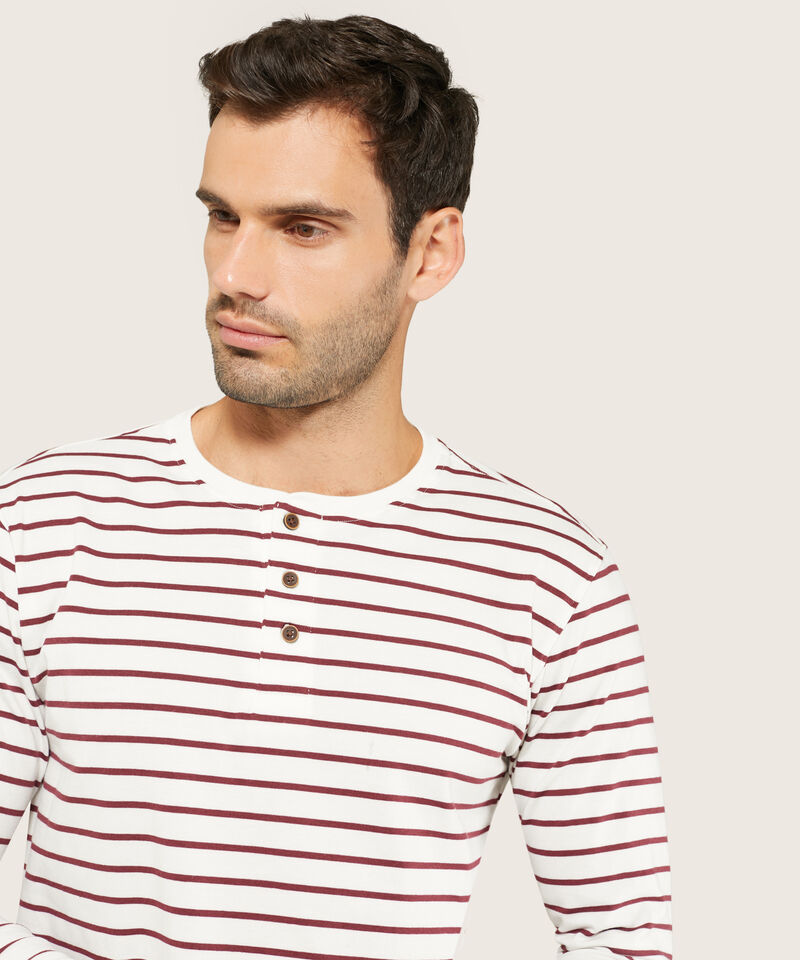 Camiseta Henley De Manga Larga Para Hombre
