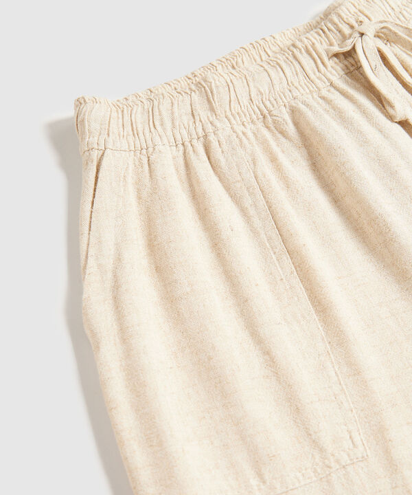 Pantalon Fluido Unicolor Para Mujer image number null