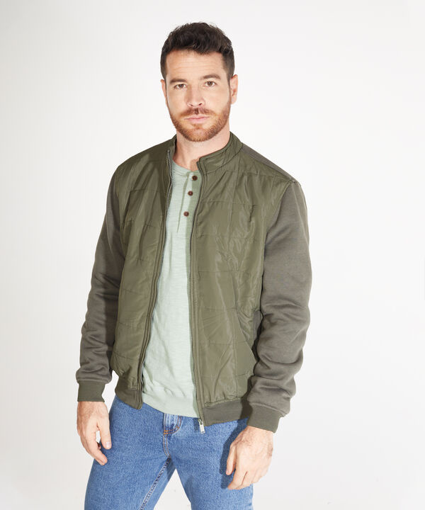 Chaqueta Acolchada De Punto Y Plano