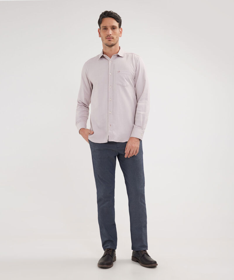 Camisa Unicolor, Manga Larga Sin Bolsillo