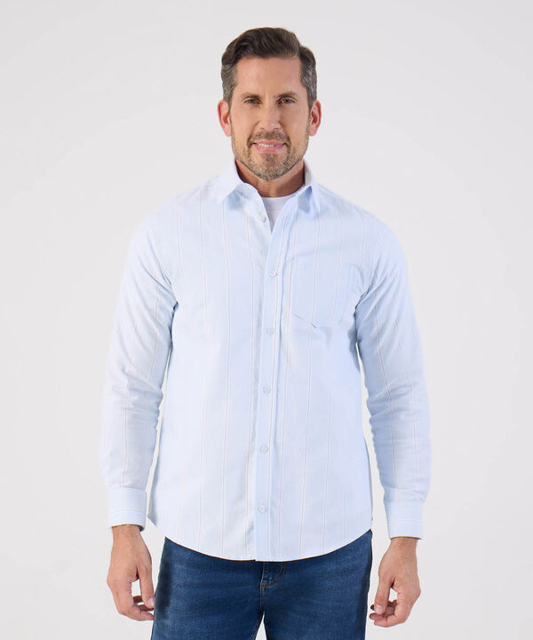 Camisa Manga Larga Con Bolsillo Para Hombre image number null
