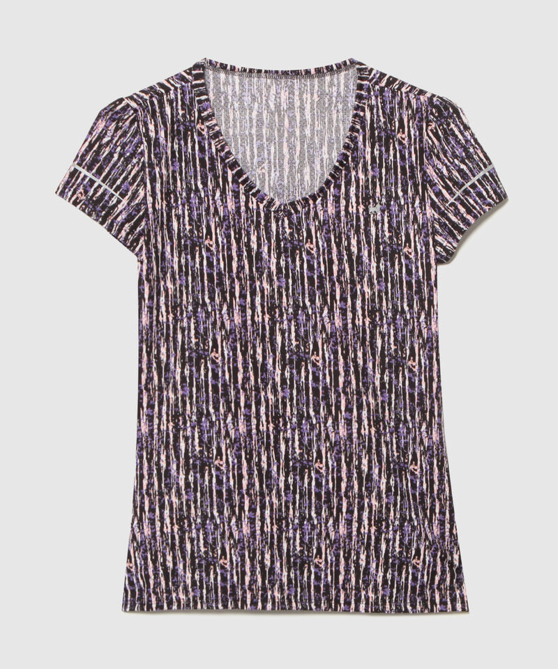 Camiseta Para Mujer, Cuello En V, Manga Corta, Estampada