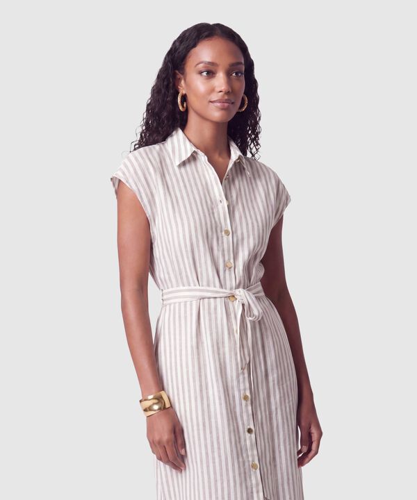 Vestido Camisero Midi Con Cintur&oacute;n Mujer