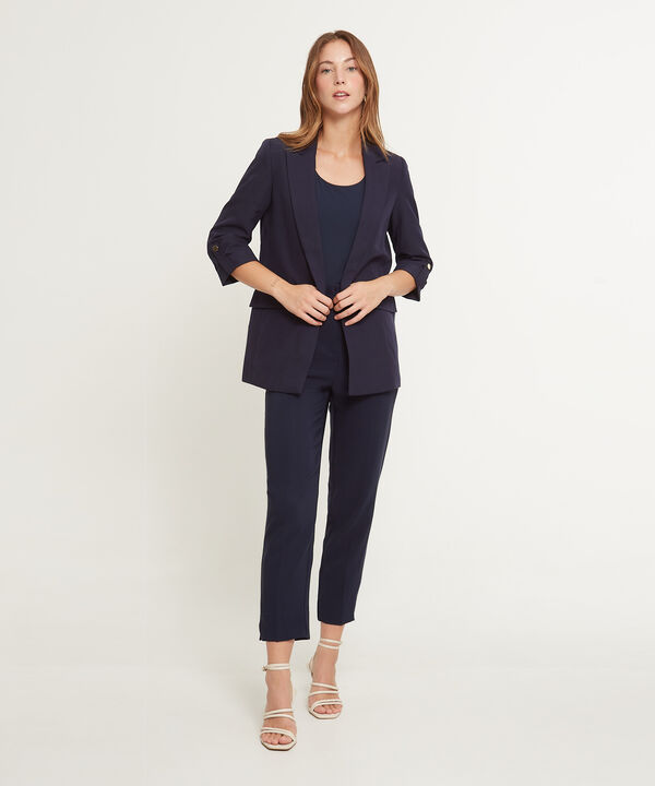 Blazer Unicolor Con Charretera