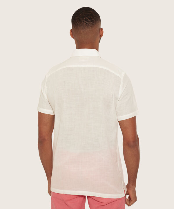 Camisa Guayabera Manga Corta, Con Bolsillo, Bordado Y Alforzas
