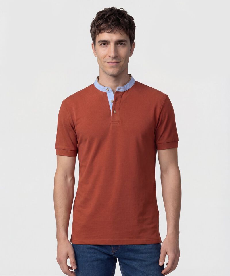 Polo Con Cuello Neru Y Pechera Hombre