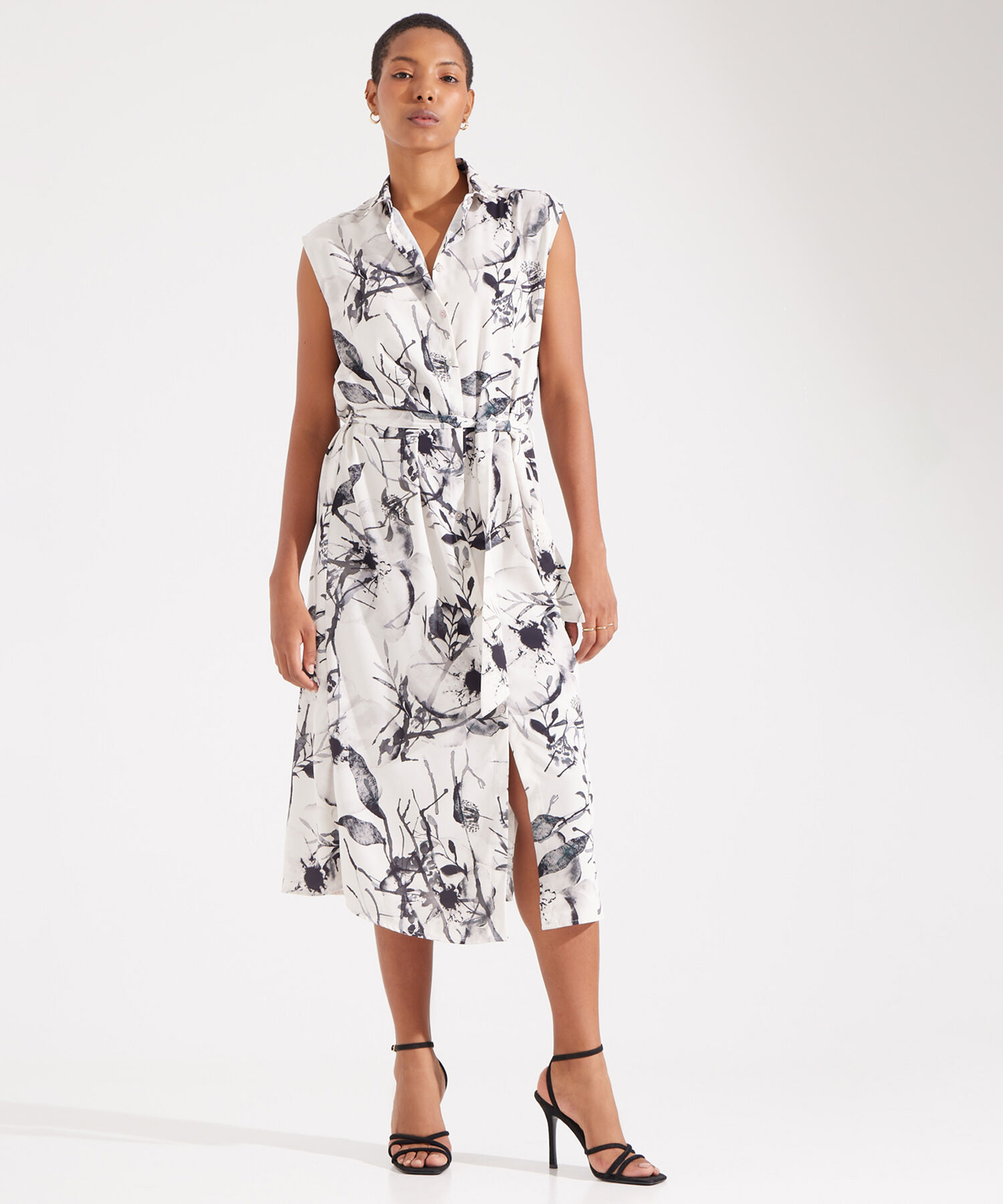 Vestido Con Estampado De Hojas