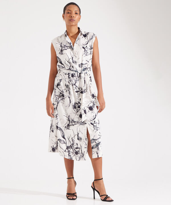 Vestido Con Estampado De Hojas image number null